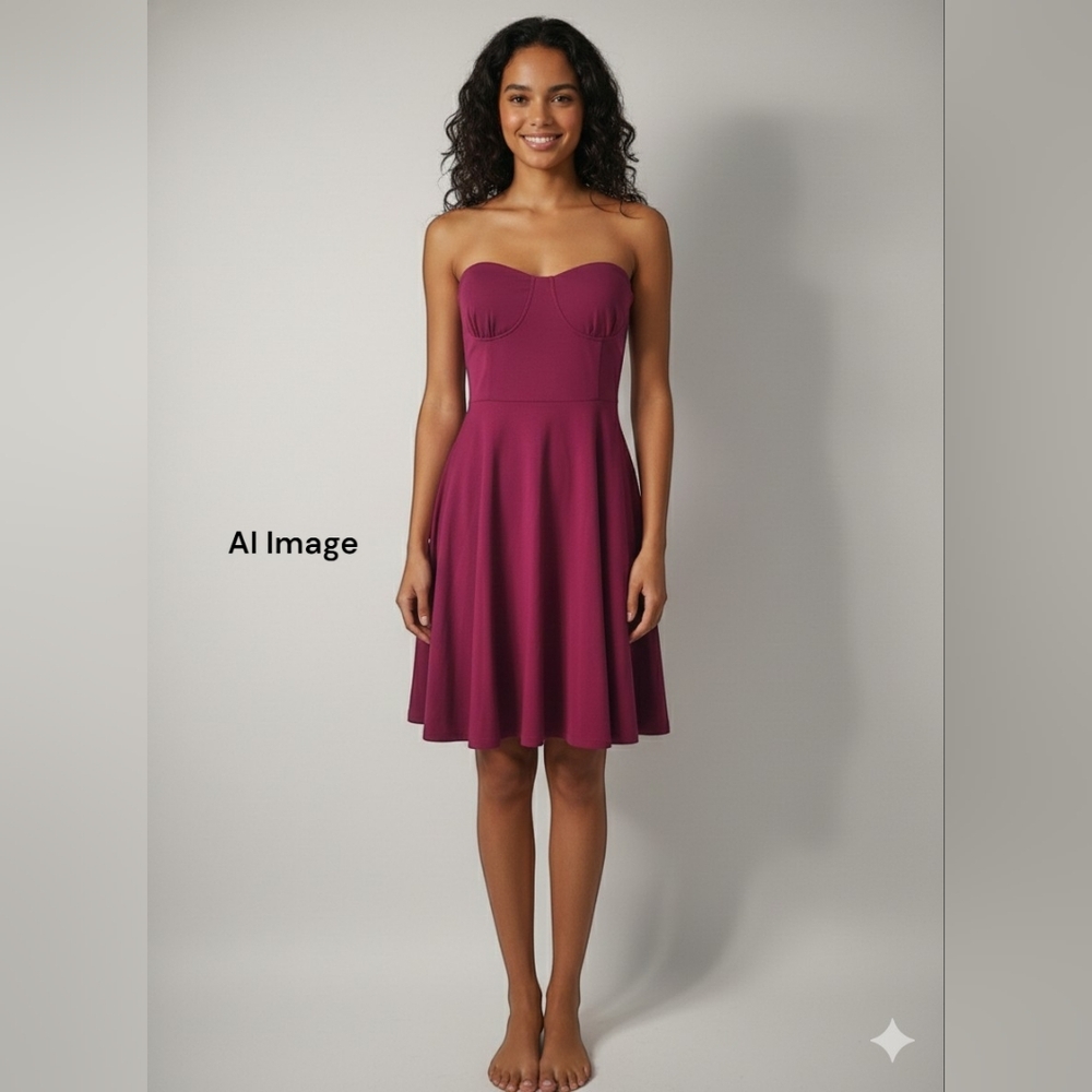 Alythea Strapless Plum Dress